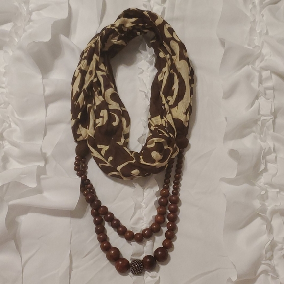 None Accessories - Beaded Infinity Scarf